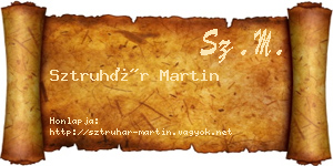 Sztruhár Martin névjegykártya