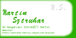 martin sztruhar business card